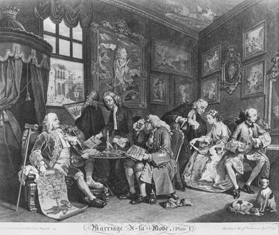 Marriage à la Mode, Plate 1, (The Marriage Contract) by William Hogarth